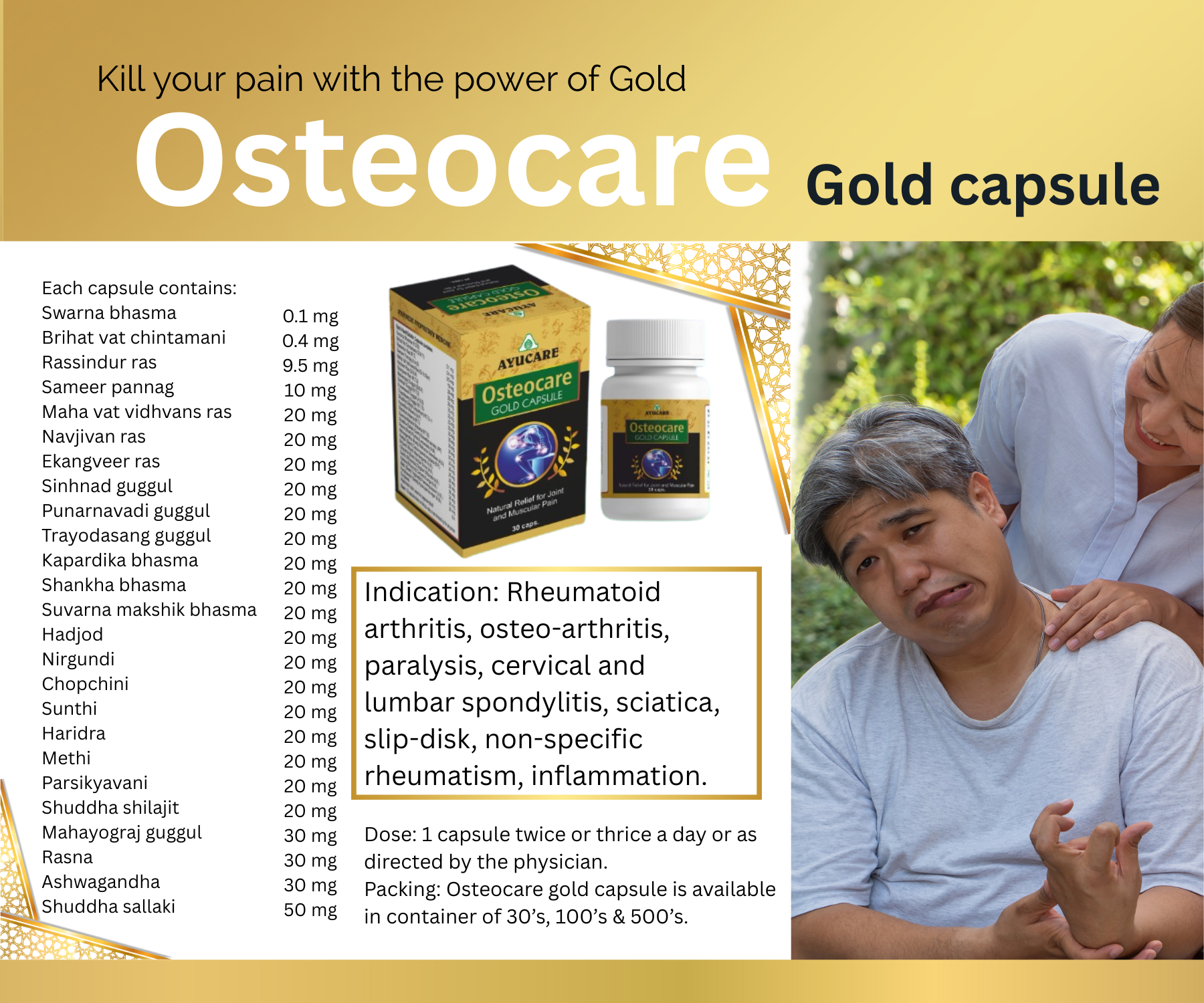 Joint Pain - Osteocare Gold Capsules 30 cap X 2 - Image 2